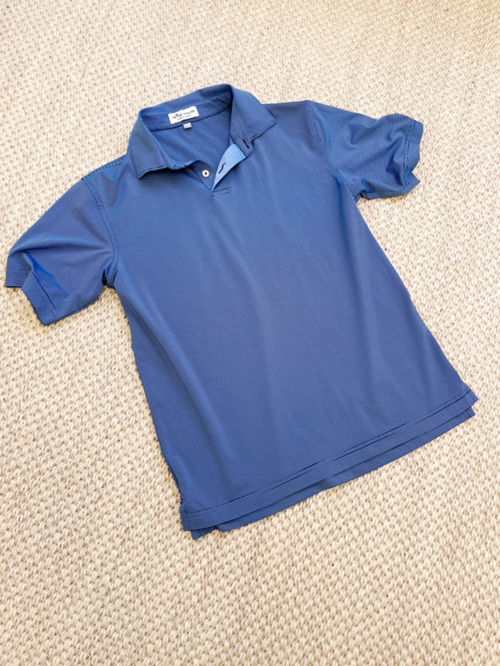 Peter Millar Summer Comfort Women’s Blue Striped Polo Large